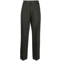 victoria beckham pantalon droit à design plissé - gris