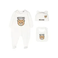 moschino kids pyjama à imprimé teddy bear - blanc
