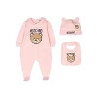 moschino kids pyjama à imprimé teddy bear - rose