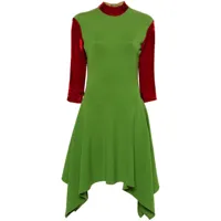jean paul gaultier pre-owned robe asymétrique à manches en velours (années 1990 - vert