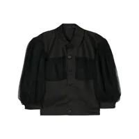 simone rocha sheer-overlay bomber jacket - noir