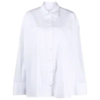 remain chemise en coton à logo brodé - blanc