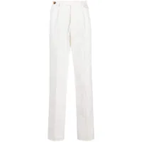 brunello cucinelli pantalon de costume à taille mi-haute - blanc