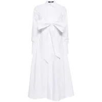 karl lagerfeld robe-chemise à détail de nœud - blanc