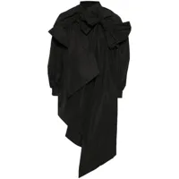 simone rocha veste asymétrique à détail de nœud - noir
