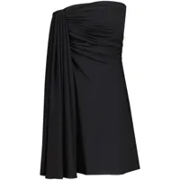 giambattista valli robe-bustier courte en soie à design drapé - noir