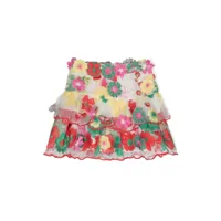 marlo jupe à fleurs brodées - multicolore