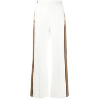 the upside pantalon droit à logo brodé - blanc