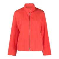 emporio armani veste imperméable zippée à bords contrastants - rouge