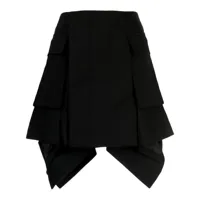 sacai minijupe asymétrique à taille haute - noir