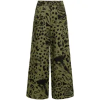bimba y lola pantalon à imprimé abstrait - vert