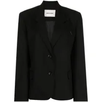 low classic blazer à plaque logo - noir