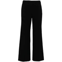 chanel pre-owned pantalon en laine à coupe évasée (2002) - noir