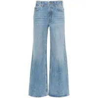 ulla johnson jean ample à taille haute - bleu