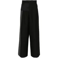 feng chen wang pantalon ample à design structuré - noir