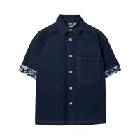 burberry chemise en jean à patch logo - bleu