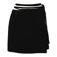 sportmax minijupe portefeuille à design asymétrique - noir