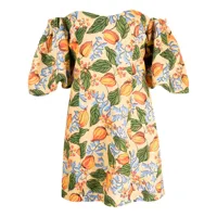 rhode robe courte dali à fleurs - orange
