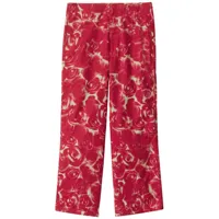 burberry pantalon droit à fleurs - rouge