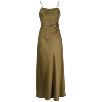 aje robe longue clarice à design drapé - vert