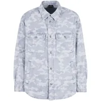 armani exchange veste en jean à imprimé camouflage - bleu