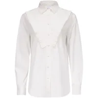area chemise à plastron contrastant - blanc