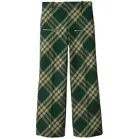 burberry pantalon de costume en laine à carreaux - vert