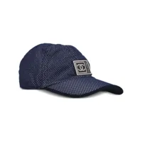 chanel pre-owned casquette sport line en mesh (années 1990-2000) - bleu
