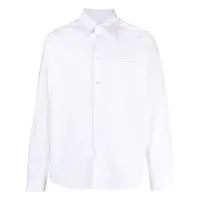 mm6 maison margiela chemise en coton à fines rayures - blanc