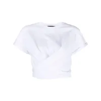 twinset t-shirt à fermeture nouée - blanc