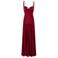 rabanne robe longue à ornements miroités - rouge