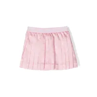 versace kids jupe plissée en tulle à taille greca - rose