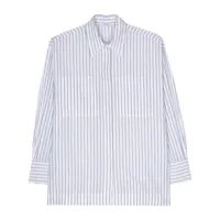 peserico chemise en coton à fines rayures - blanc