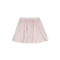 bonpoint jupe plissée à fleurs - rose