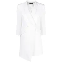 elisabetta franchi robe courte superposée à design asymétrique - blanc