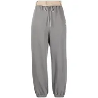 studio tomboy pantalon de jogging en coton à logo brodé - gris