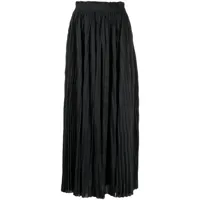 ulla johnson jupe plissée à taille élastiquée - noir