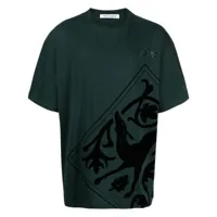 trussardi t-shirt en coton à imprimé graphique - vert