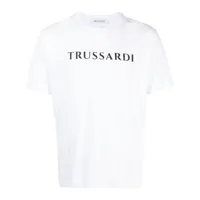 trussardi t-shirt en coton à logo imprimé - blanc