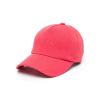 balmain casquette en coton à logo brodé - rouge