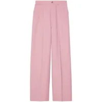 gucci pantalon de costume en laine à plis marqués - rose