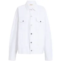 khaite veste en jean rizzo à empiècements - blanc