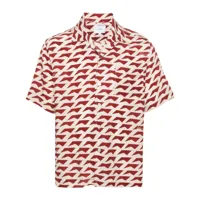 rhude chemise en soie à motif géométrique - rouge
