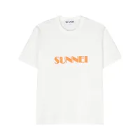 sunnei sweat en coton à logo brodé - blanc