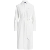 polo ralph lauren robe-chemise à motif brodé - blanc