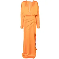 genny robe longue à plaque logo - orange