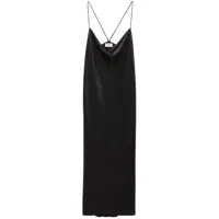 filippa k robe en soie à design drapé - noir