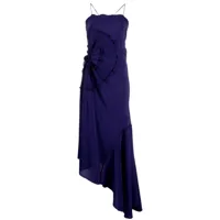 victoria beckham robe en soie à design asymétrique - violet