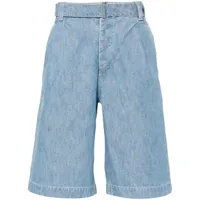 kenzo short en jean à pinces - bleu