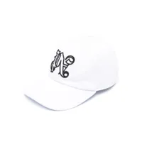 palm angels casquette à motif monogrammé brodé - blanc